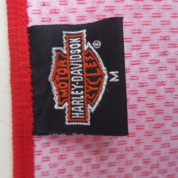 HARLEY DAVIDSON ♡ Sweet Breathable Thick Red|Black Bar 'n Shield Wings H-D Top M - Picture 9 of 10